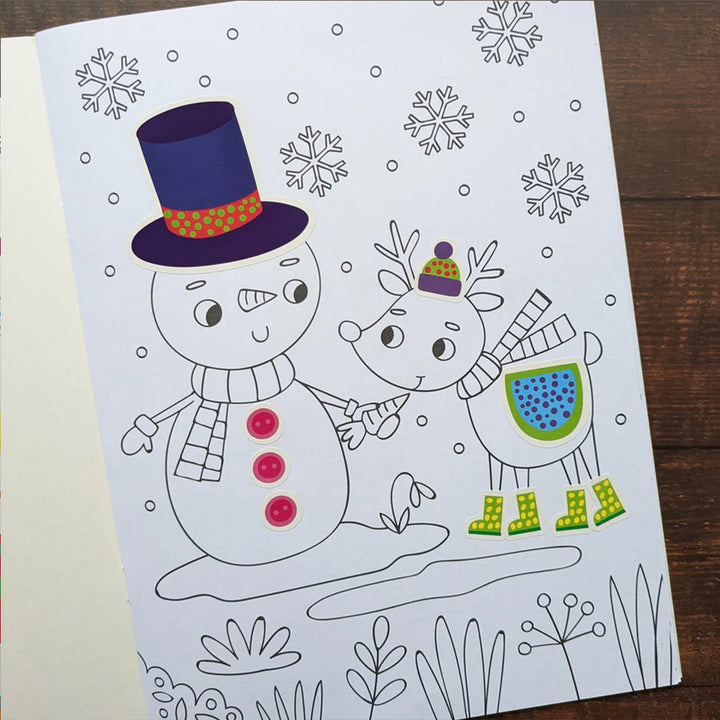 Snowman | Christmas Dress Me Up Kids Colouring & Activity Book | 100+ Stickers