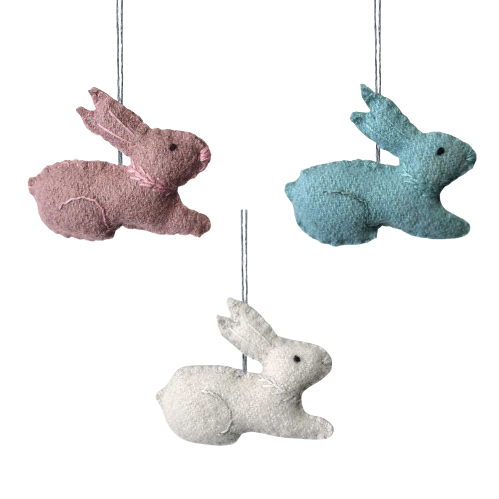 Natural Small Bunny Hanging Ornament | Easter Decoration | 5cm Wide