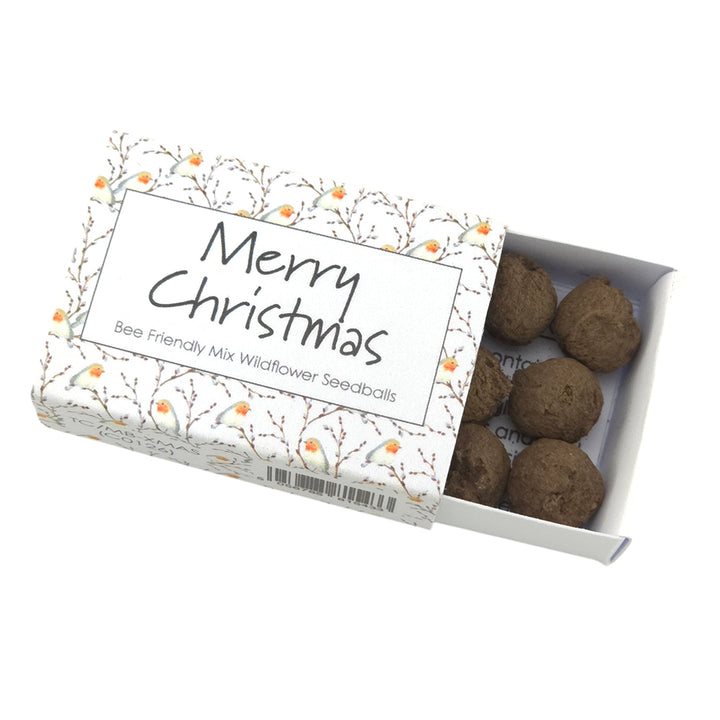 Willow & Robin | Merry Christmas Bee Mix Seedballs | Cracker Filler | Mini Gift