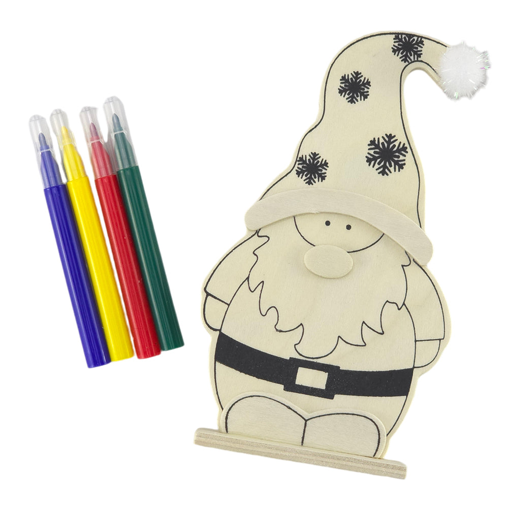 Gonk | Kids Colour Your Own Wooden Stand Up Christmas Decoration | Single