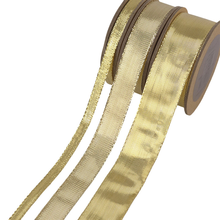 Gold or Silver | Metallic Ribbon | 7mm, 15mm or 25mm Wide | 5m Reel