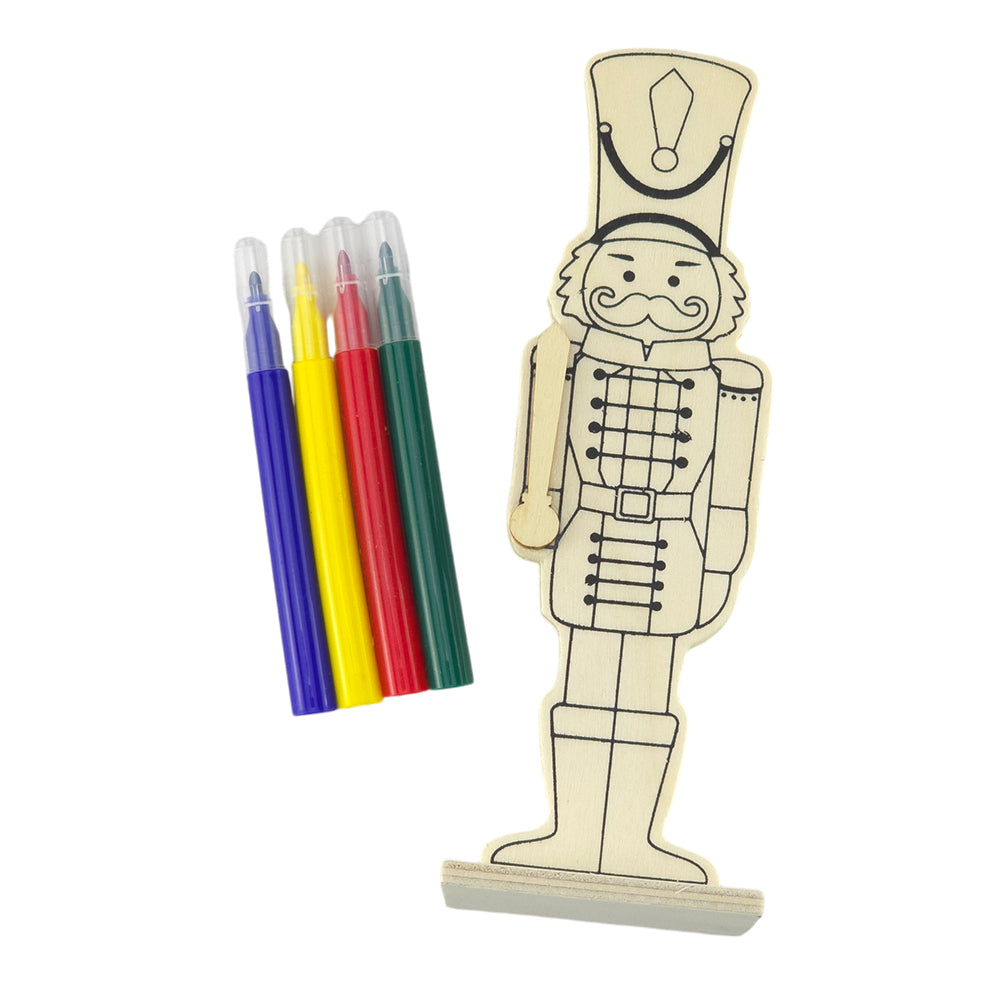 Nutcracker | Kids Colour Your Own Wooden Stand Up Christmas Decoration | Single