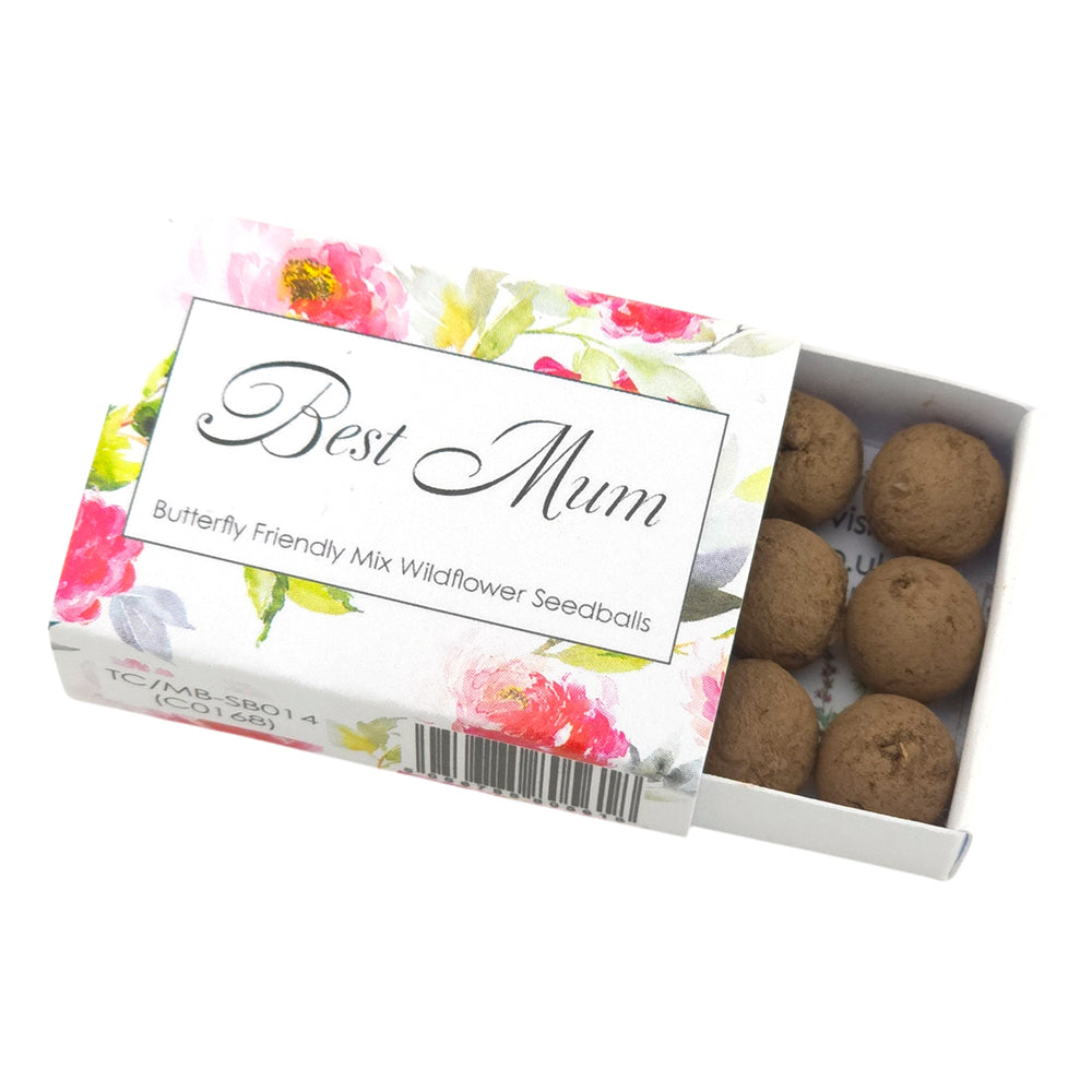 Best Mum | Seedball Matchbox | Butterfly Mix | Cracker Filler | Little Gift