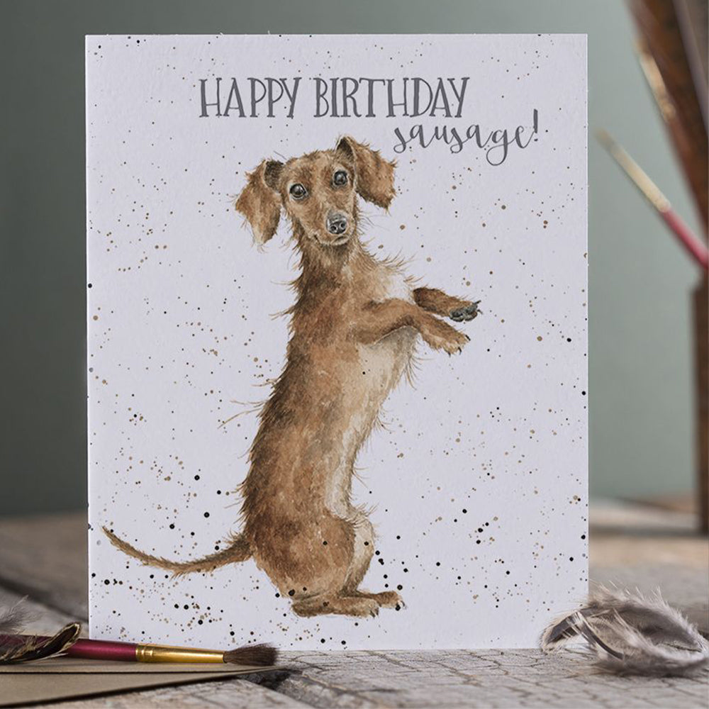 Happy Birthday Sausage | Dachshund | Blank Card | 17x14cm | Wrendale Designs