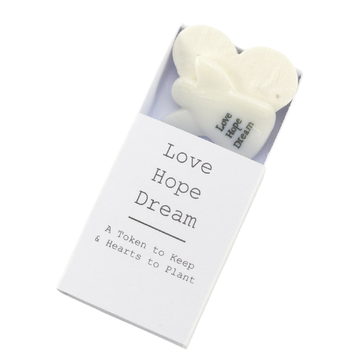 Love Hope Dream | Ceramic Token & Hearts to Plant | Cracker Filler | Little Gift