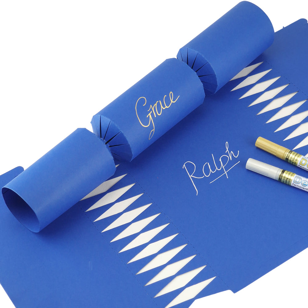 Royal Blue | 12 Personalise Your Own Crackers | Make & Fill Your Own | With Pen