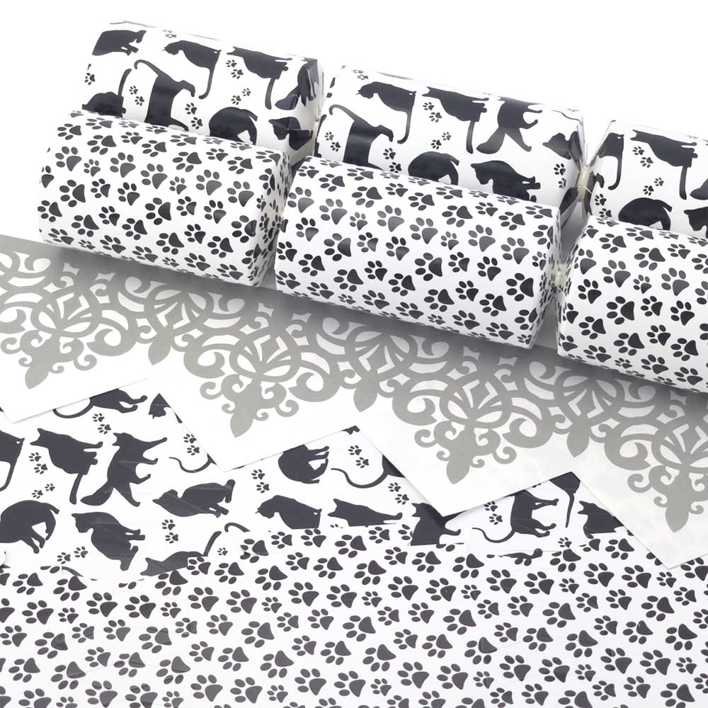 Monochrome Cats | Cracker Making Craft Kit | Makes 6 Standard Crackers