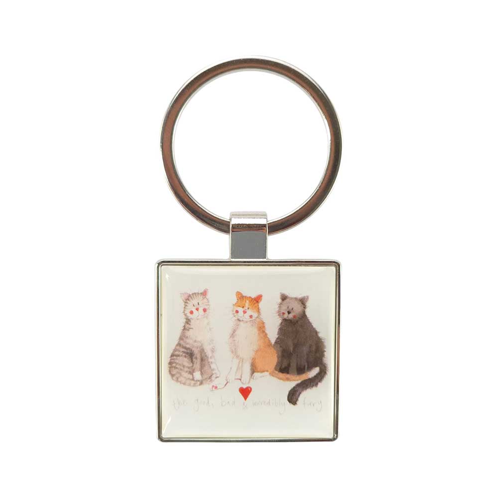 Good, Bad & Furry Cats | Metal Keyring | Little Gift | Cracker Filler