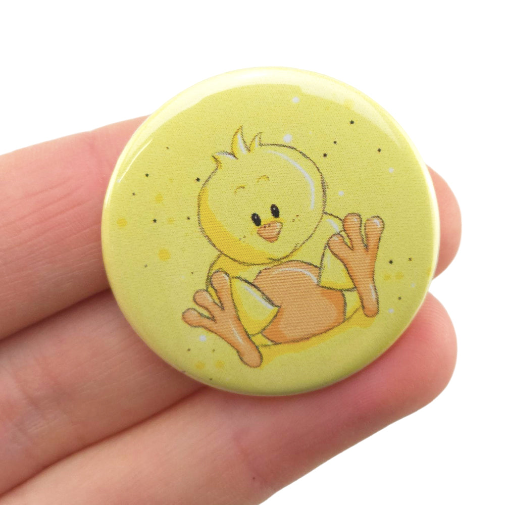 Cute Easter Chick | 38mm Button Pin Badge | Little Gift | Cracker Filler