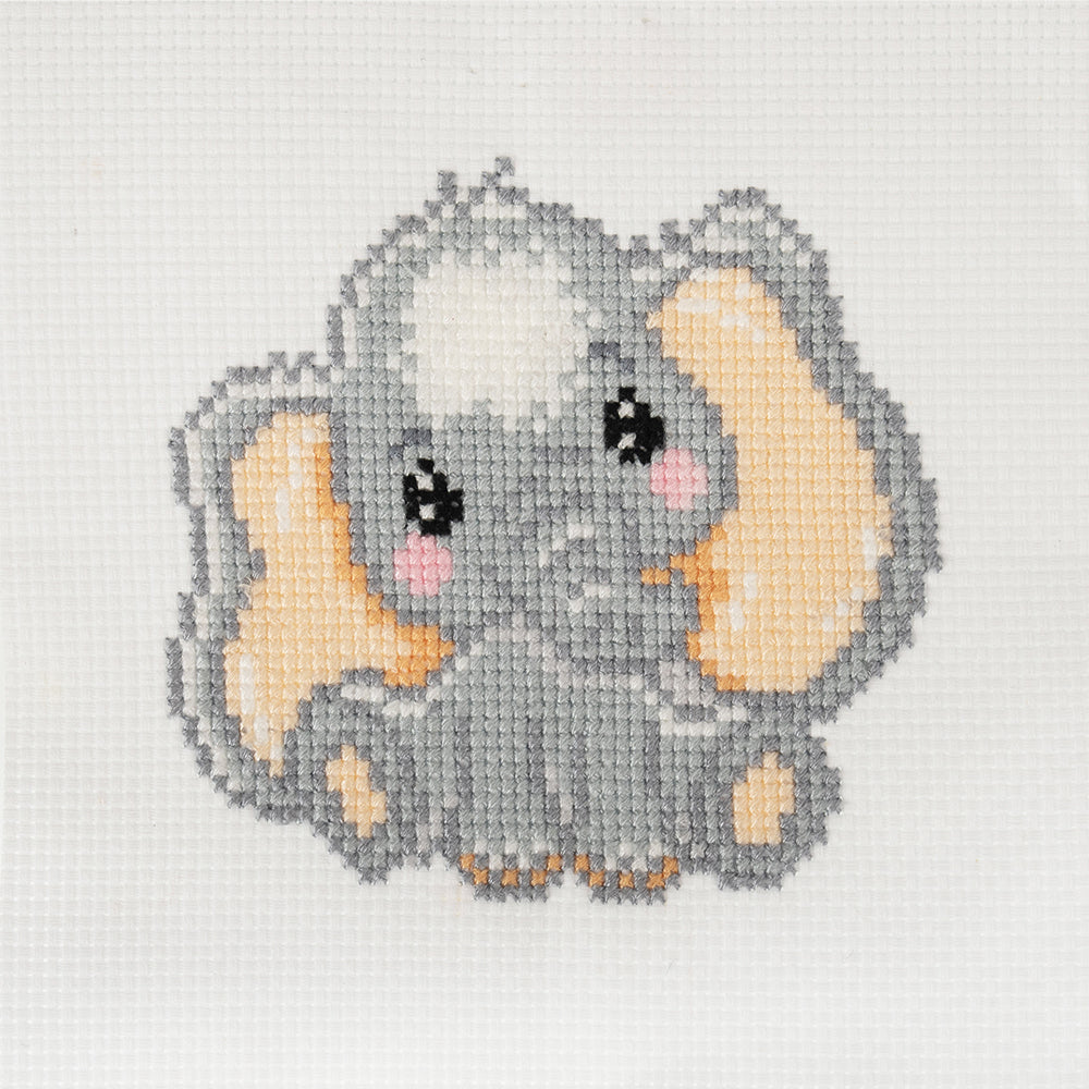 Baby Elephant | Mini Counted Cross Stitch Kit | 13cm