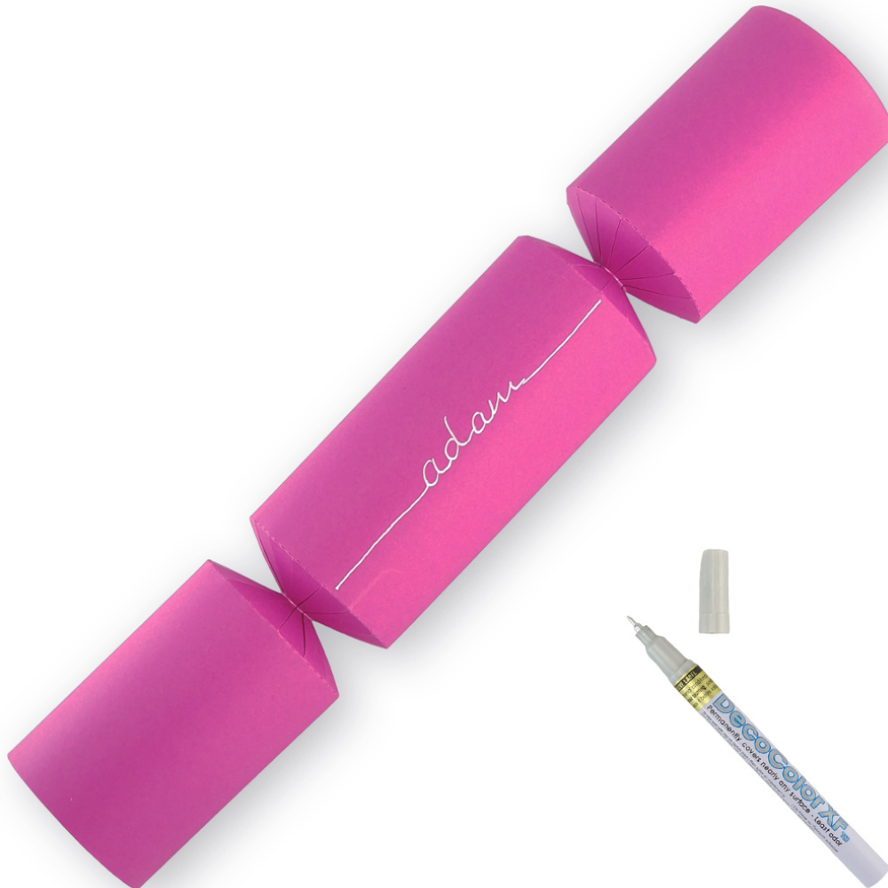 Shocking Pink | 12 Personalise Your Own Crackers | Make & Fill Your Own With Pen