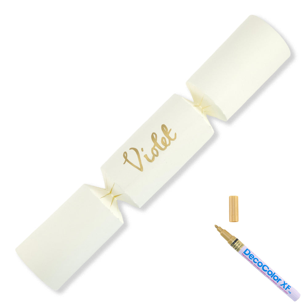 Ivory | 12 Personalise Your Own Crackers | Make & Fill Your Own | With Pen