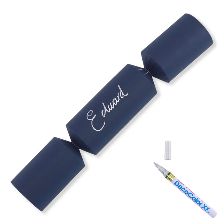 Navy Blue | 12 Personalise Your Own Crackers | Make & Fill Your Own | With Pen