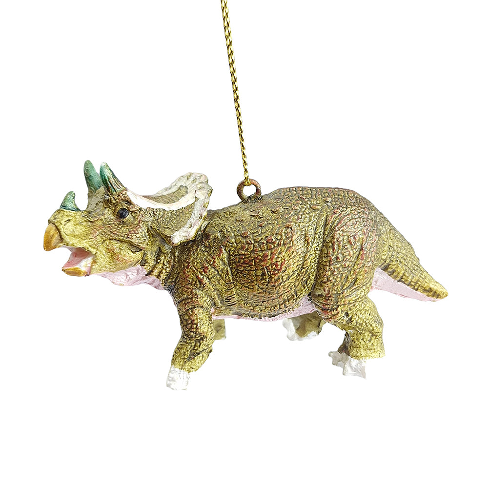 Triceratops Resin Christmas Ornament | Dinosaur Tree Decoration