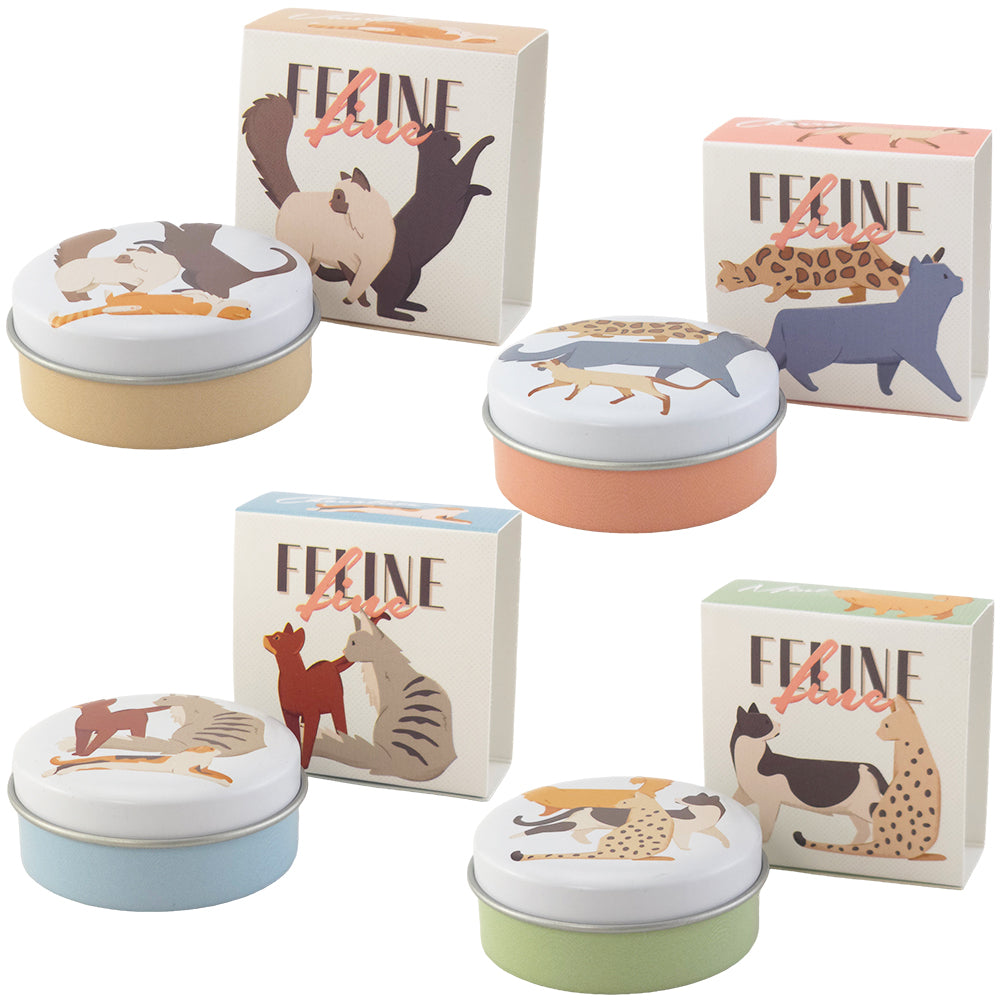 Feline Fine | Cat Design Lip Balm in Tin | Single | Little Gift | Cracker Filler