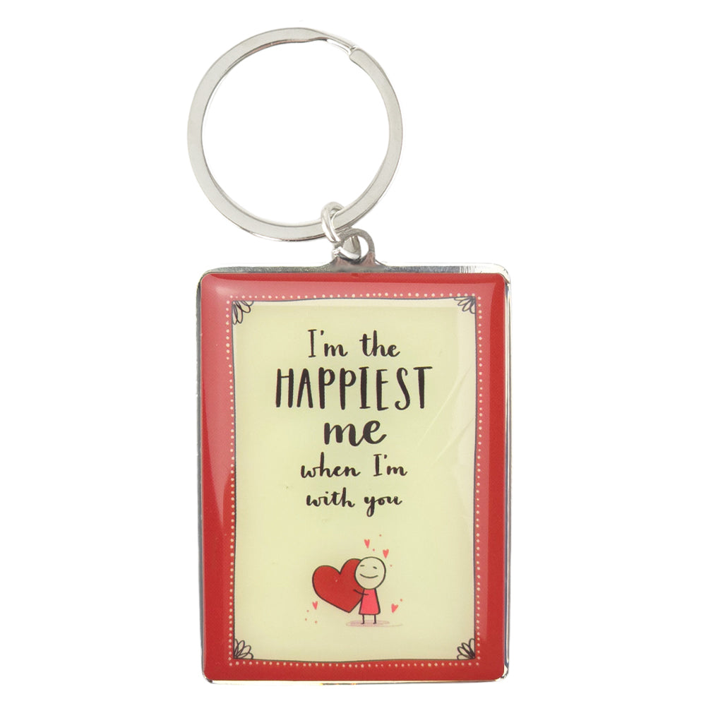 I'm The Happiest Me With You | Metal Keyring | Little Gift | Cracker Filler