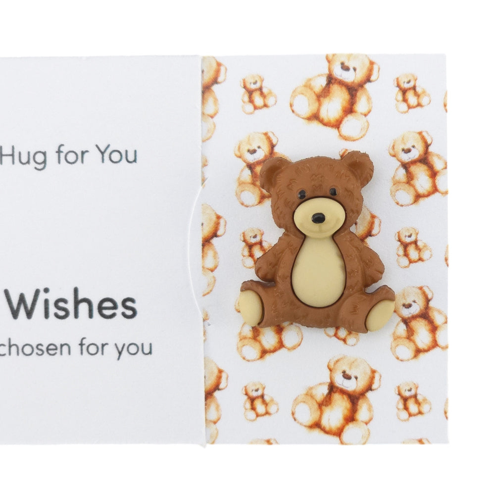 A Big Bear Hug for You | Teddy Bear | Button Wishes Sew On Token | Little Gift