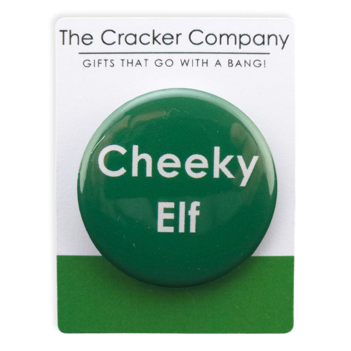 Cheeky Elf | 38mm Button Pin Badge | Little Gift | Cracker Filler