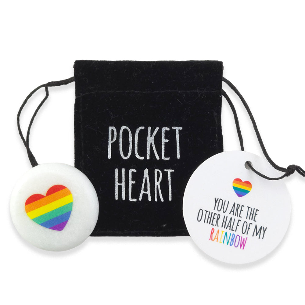 Other Half | Rainbow Heart Pocket Sentiment Stones | Little Gift | Cracker Filler