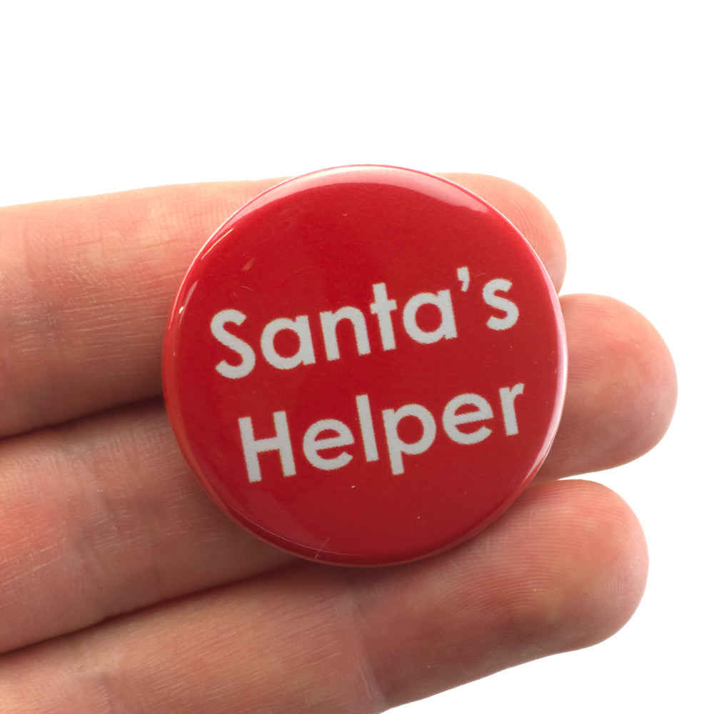 Santa's Helper | 38mm Button Pin Badge | Little Gift | Cracker Filler