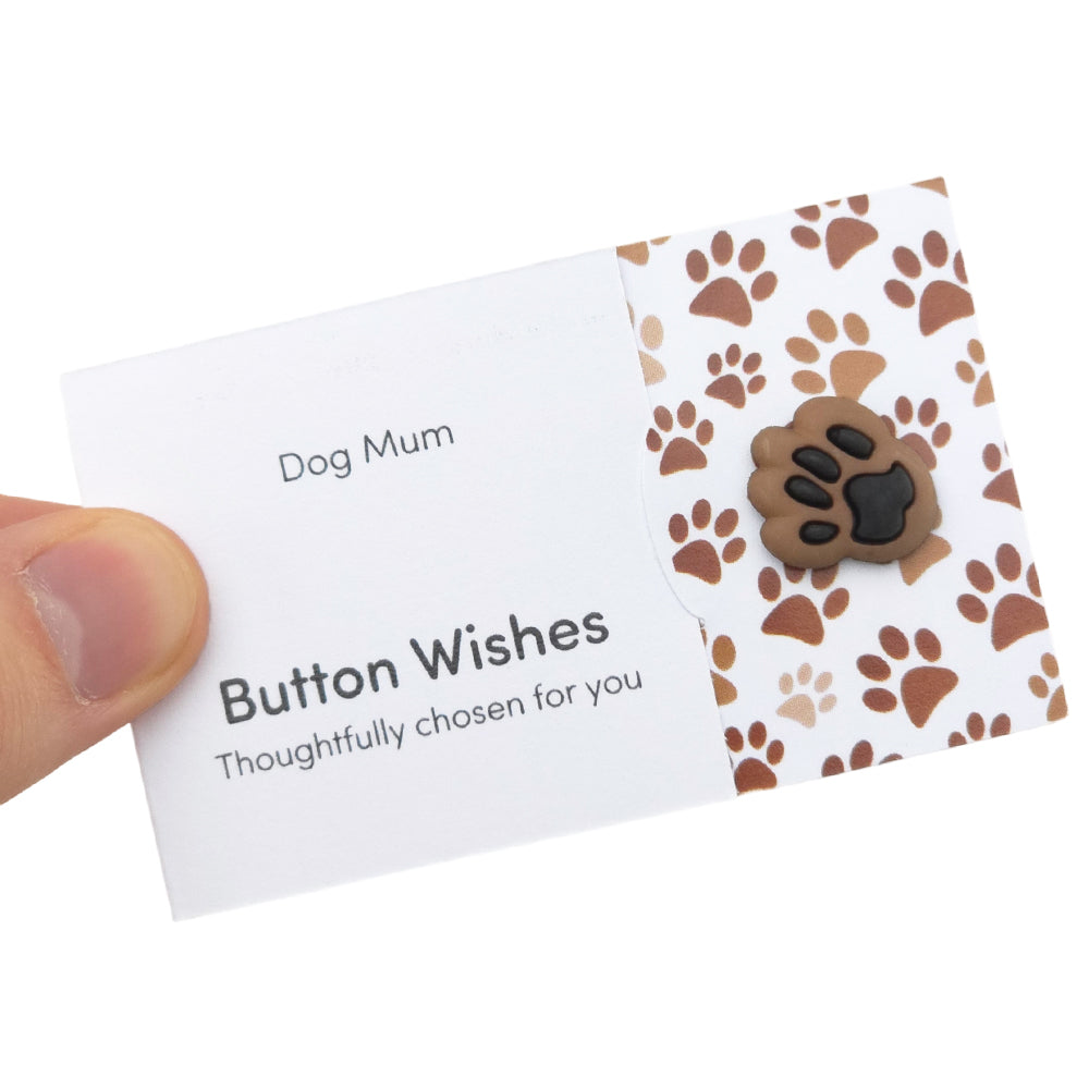 Dog Mum | Button Wishes Sew On Token | Little Gift | Cracker Filler