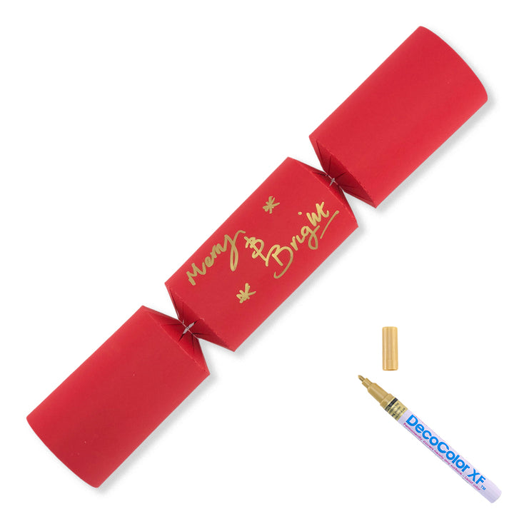 Rich Red | 12 Personalise Your Own Crackers | Make & Fill Your Own | With Pen