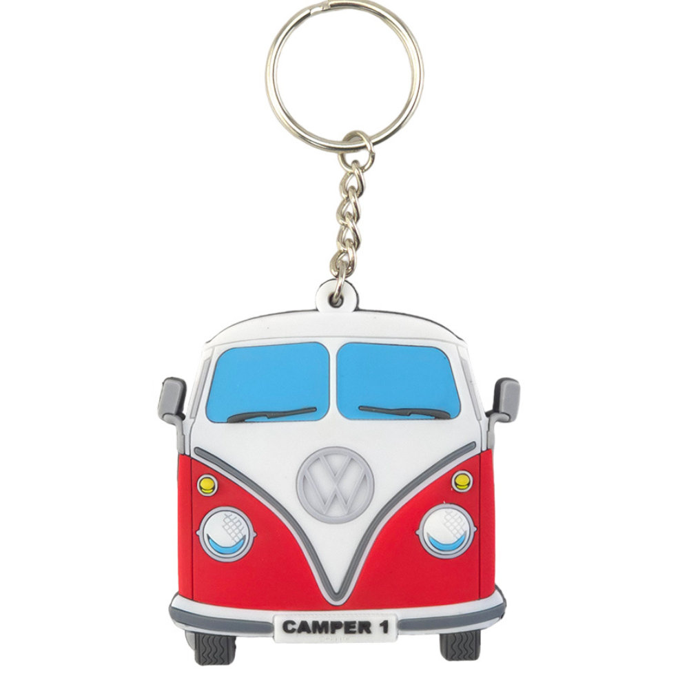 Camper Van | Red | Rubber Keyring | Little Gift | Cracker Filler