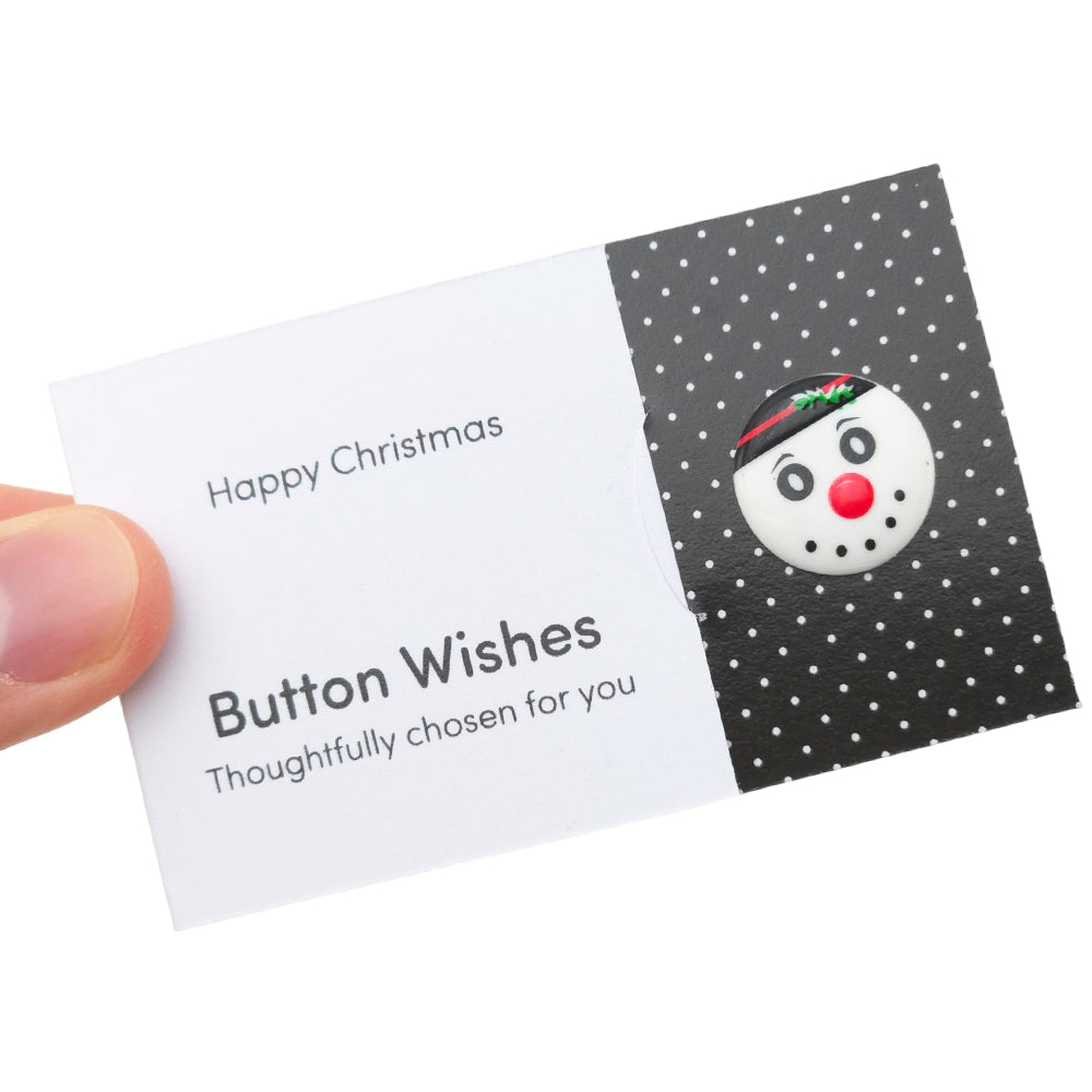 Happy Christmas | Snowman | Button Wishes | Mini Gift | Cracker Filler