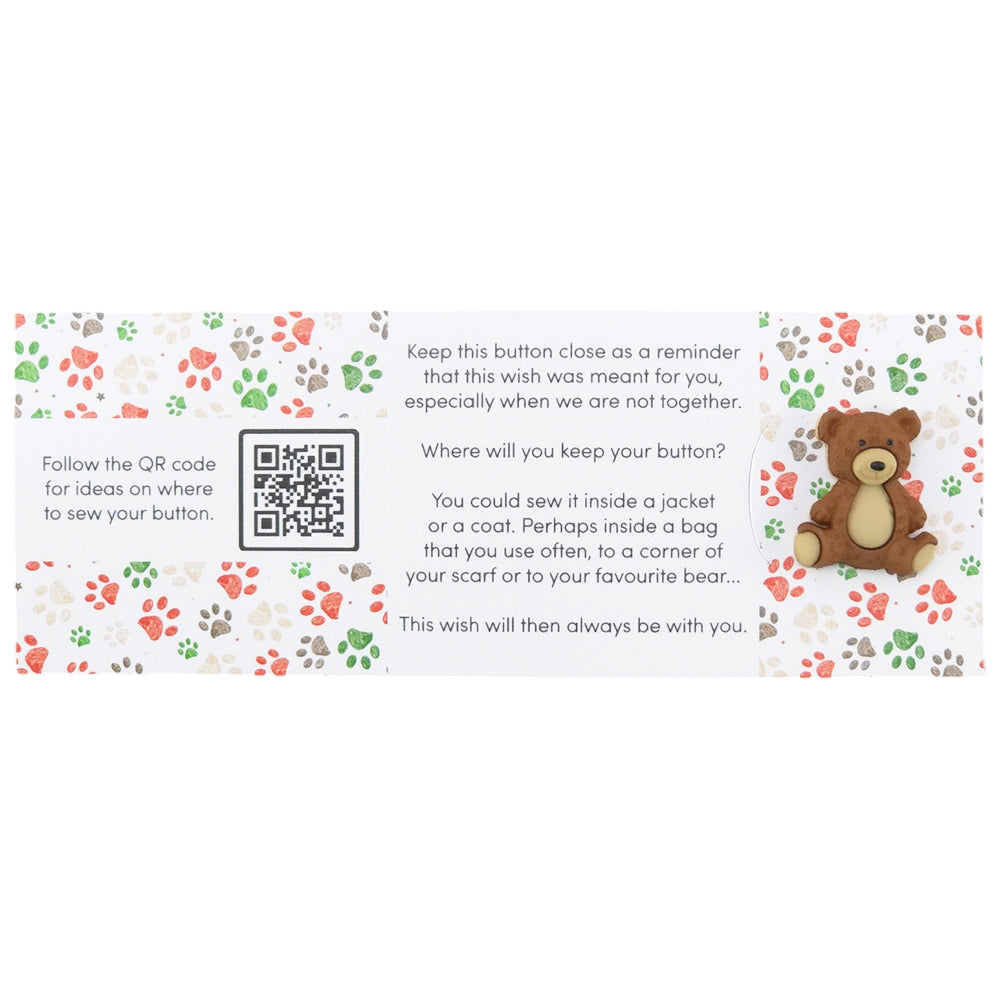 Merry Christmas | Teddy Bear | Button Wishes | Mini Gift | Cracker Filler