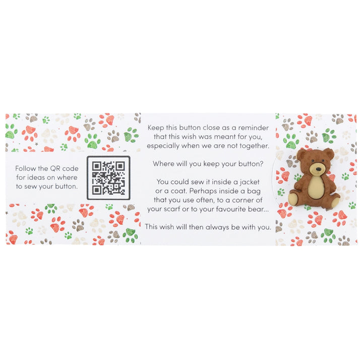 Merry Christmas | Teddy Bear | Button Wishes | Mini Gift | Cracker Filler