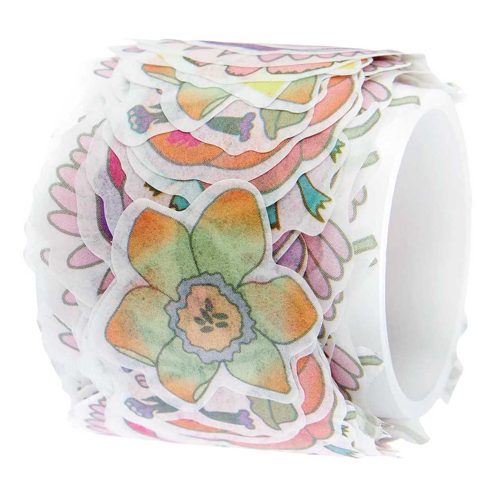 Pretty Flowers | Washi Style Stickers | Reel of 201