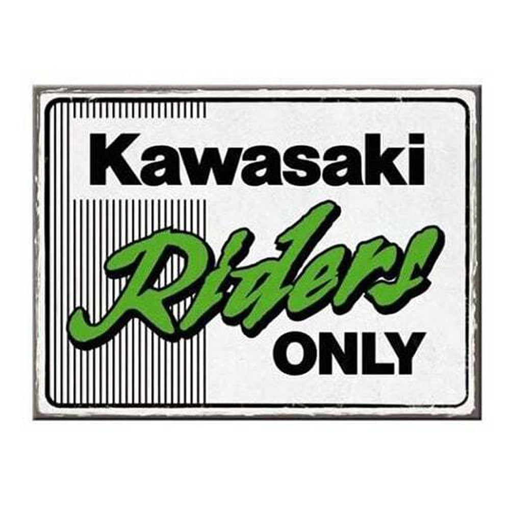 Kawasaki Riders Only | Retro Magnet | 8x6cm | Little Gift | Cracker Filler