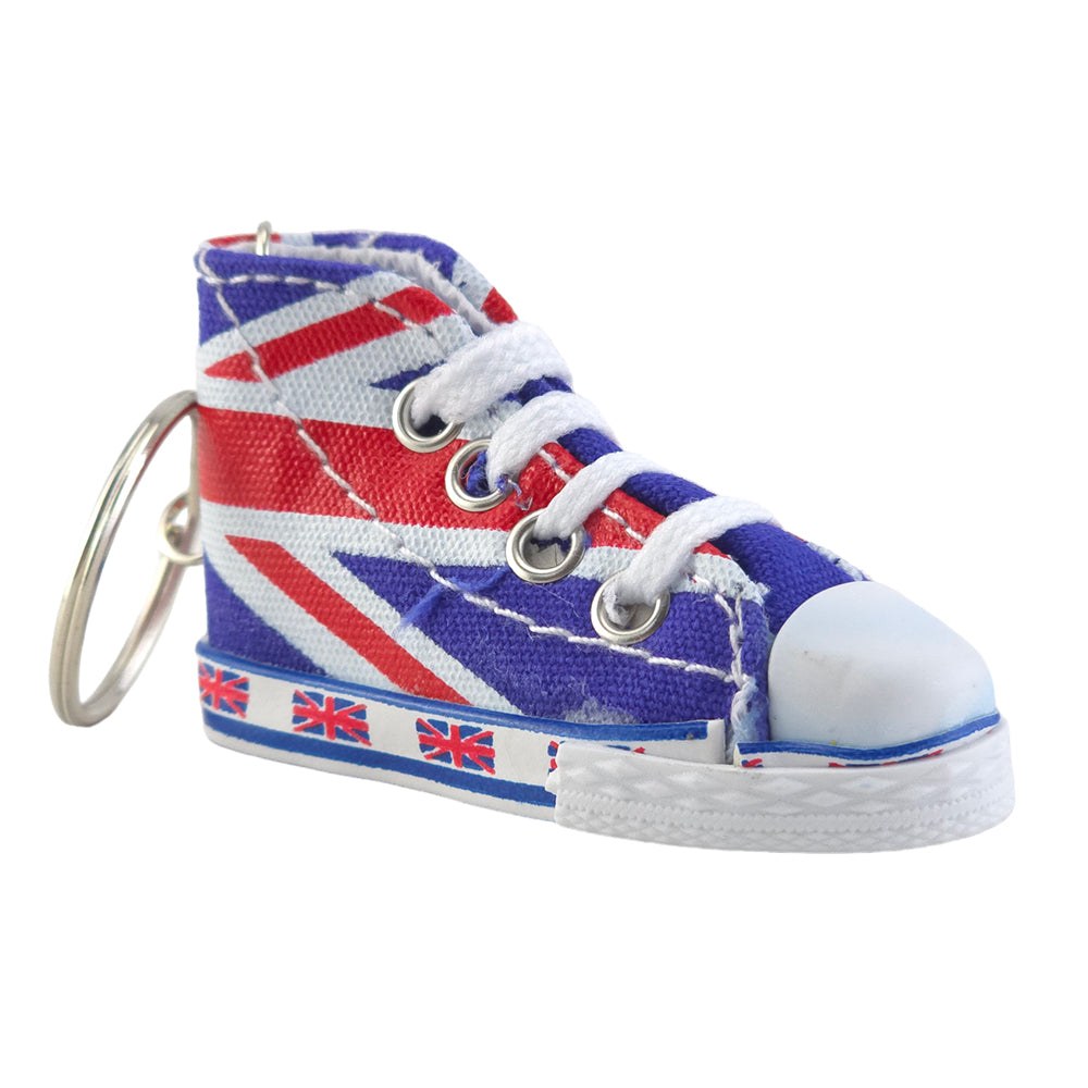 Union Jack | Canvas High Top Trainer Keyring | Little Gift | Cracker Filler