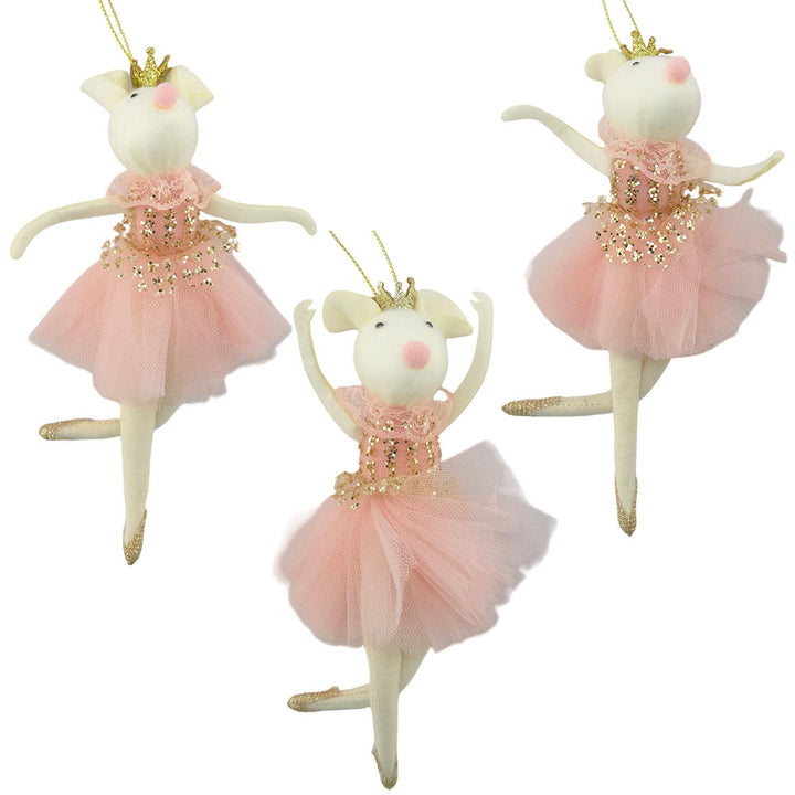 Pink Fabric Ballerina Mouse | Christmas Tree Decoration | 18cm | Gisela Graham