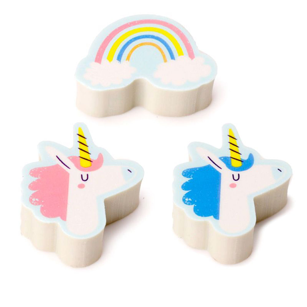 Rainbow Unicorn | 3 Piece Eraser Set | Little Gift | Cracker Filler