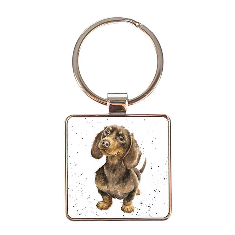 Waggy Dachshund | Metal Keyring | Cracker Filler | Little Gift | Wrendale Designs