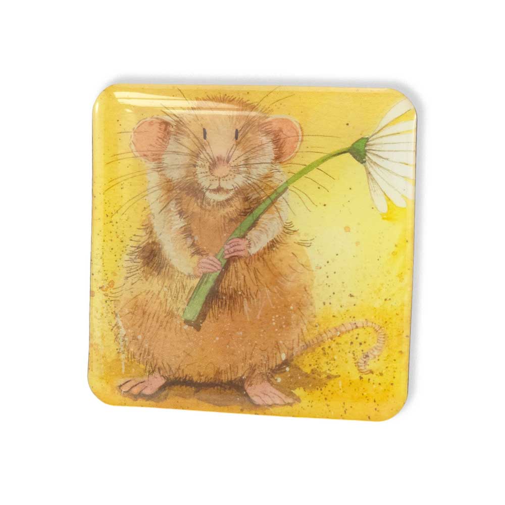 Field Mouse & Daisy | Fridge Magnet | Little Gift | Cracker Filler