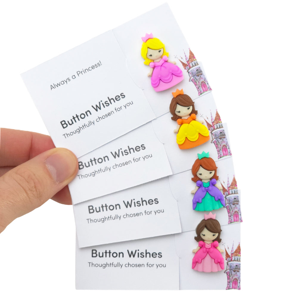 Always a Princess! | Button Wishes Sew On Token | Little Gift | Cracker Filler