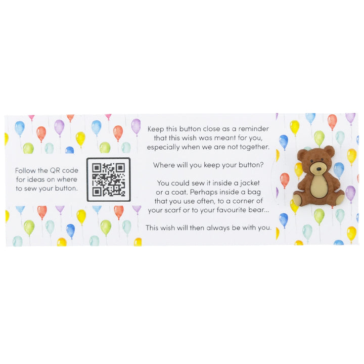 Happy Birthday | Teddy Bear | Button Wishes | Mini Gift | Cracker Filler