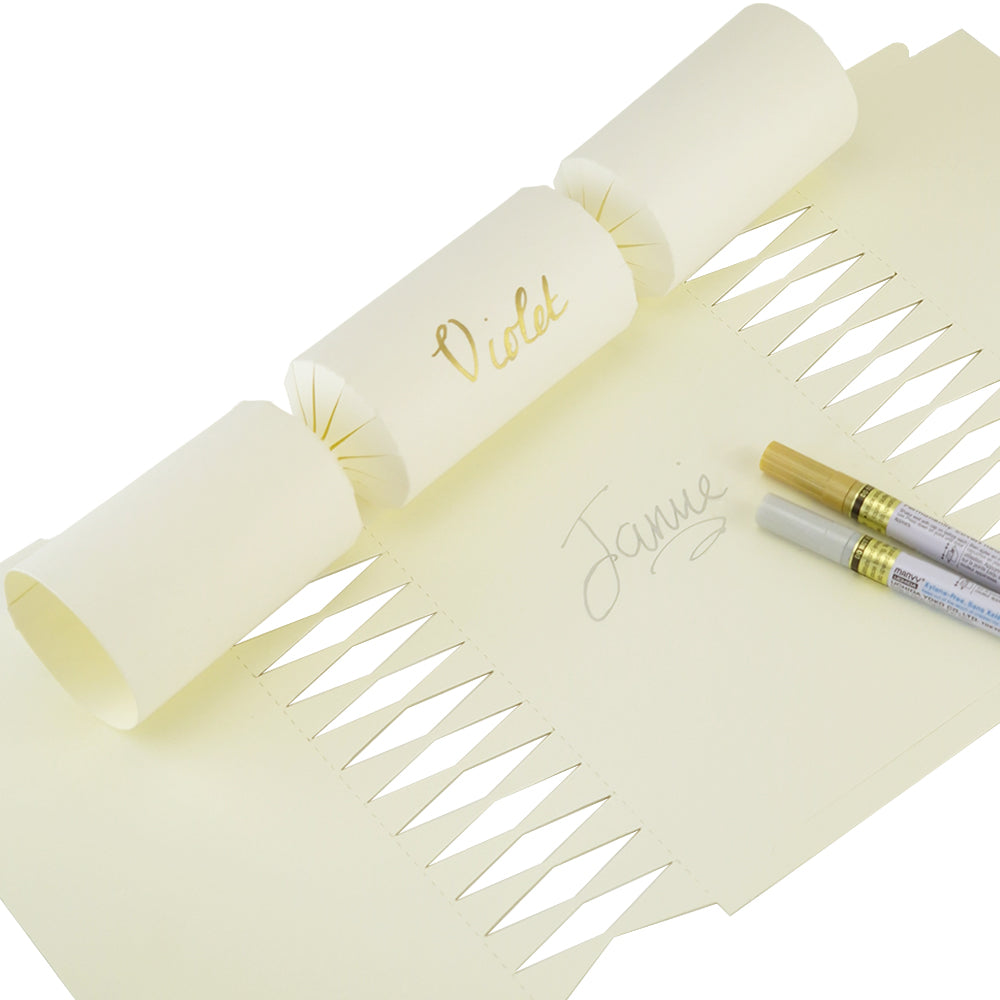 Ivory | 12 Personalise Your Own Crackers | Make & Fill Your Own | With Pen