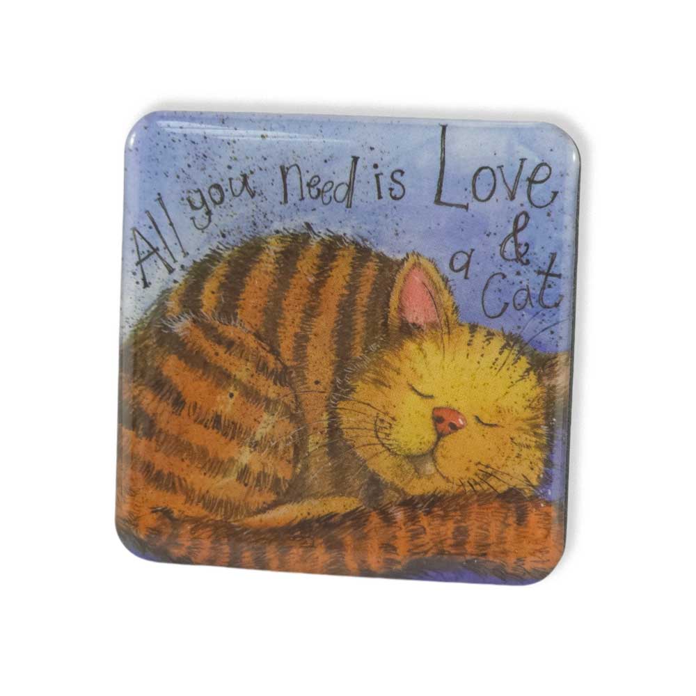 Love and a Cat | Fridge Magnet | Little Gift | Cracker Filler