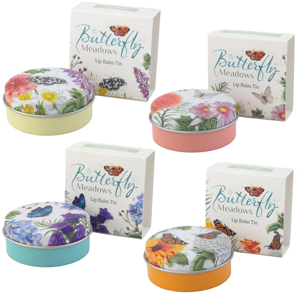 Butterfly Meadows | Lip Balm in Tin | Single | Mini Gift | Cracker Filler