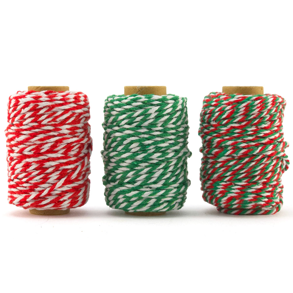 Bakers Twine Trio | 2mm Wide | 25m Reels | Gift Wrap & Cracker Tying