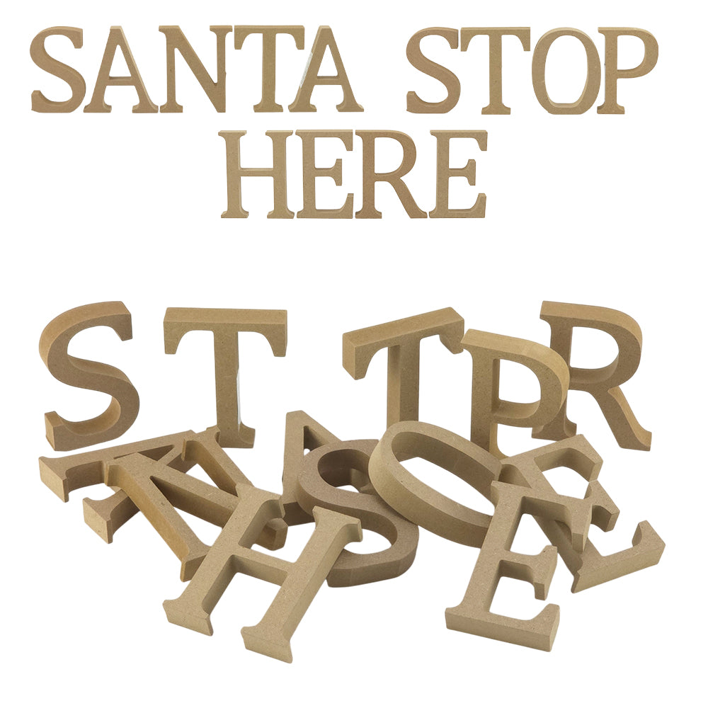 SANTA STOP HERE | Create Your Own Wood Christmas Word | 8cm or 13cm Wood Letters