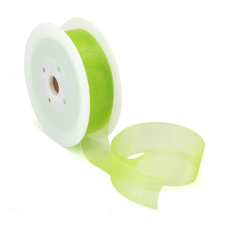 40mm or 25mm Organza Ribbon | Woven Edged |  25m Roll | Choice of Colours 