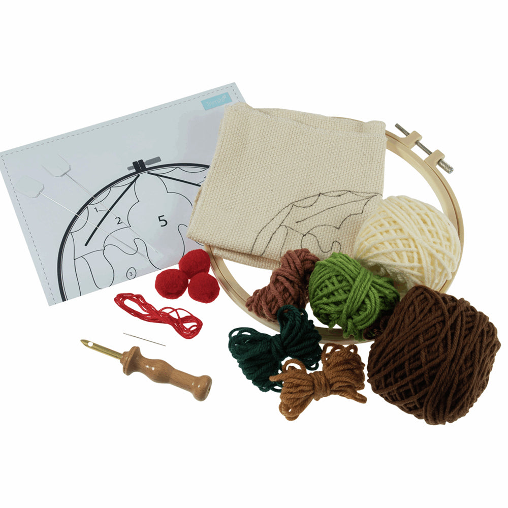 Punch Needle Hoop Kit | Christmas Pudding Design | Adult Craft