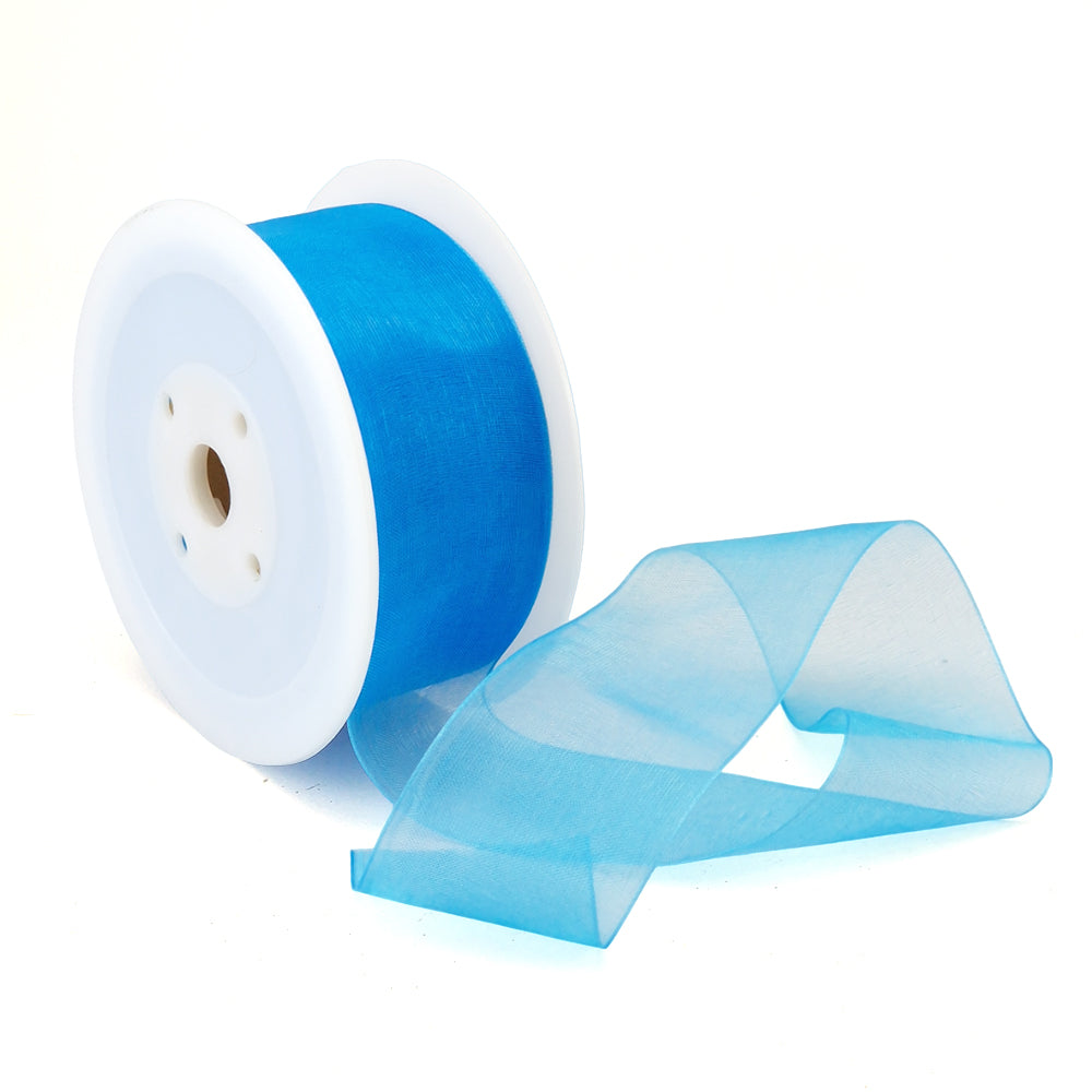 40mm or 25mm Organza Ribbon | Woven Edged |  25m Roll | Choice of Colours 