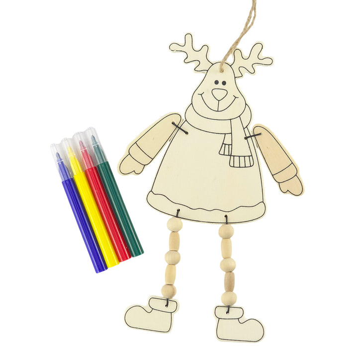 Kids Colour Your Own Wooden Hanging Christmas Decoration | Choose a Design