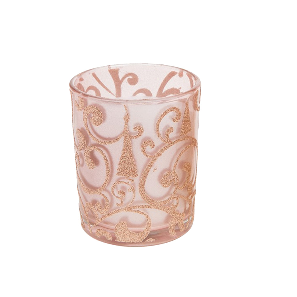 Rose Gold Glitter | Vanilla Candle in a Votive | 8cm Tall