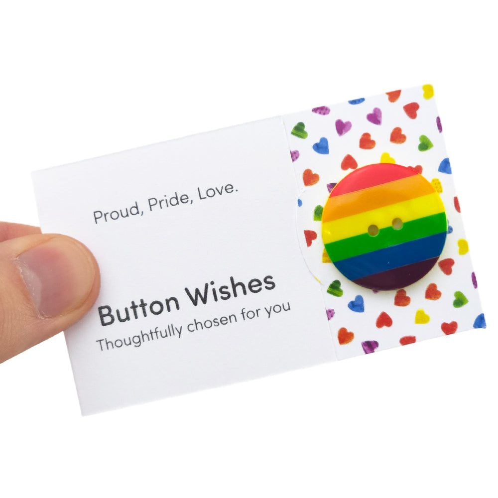 Proud, Pride, Love | Rainbow | Button Wishes | Mini Gift | Cracker Filler